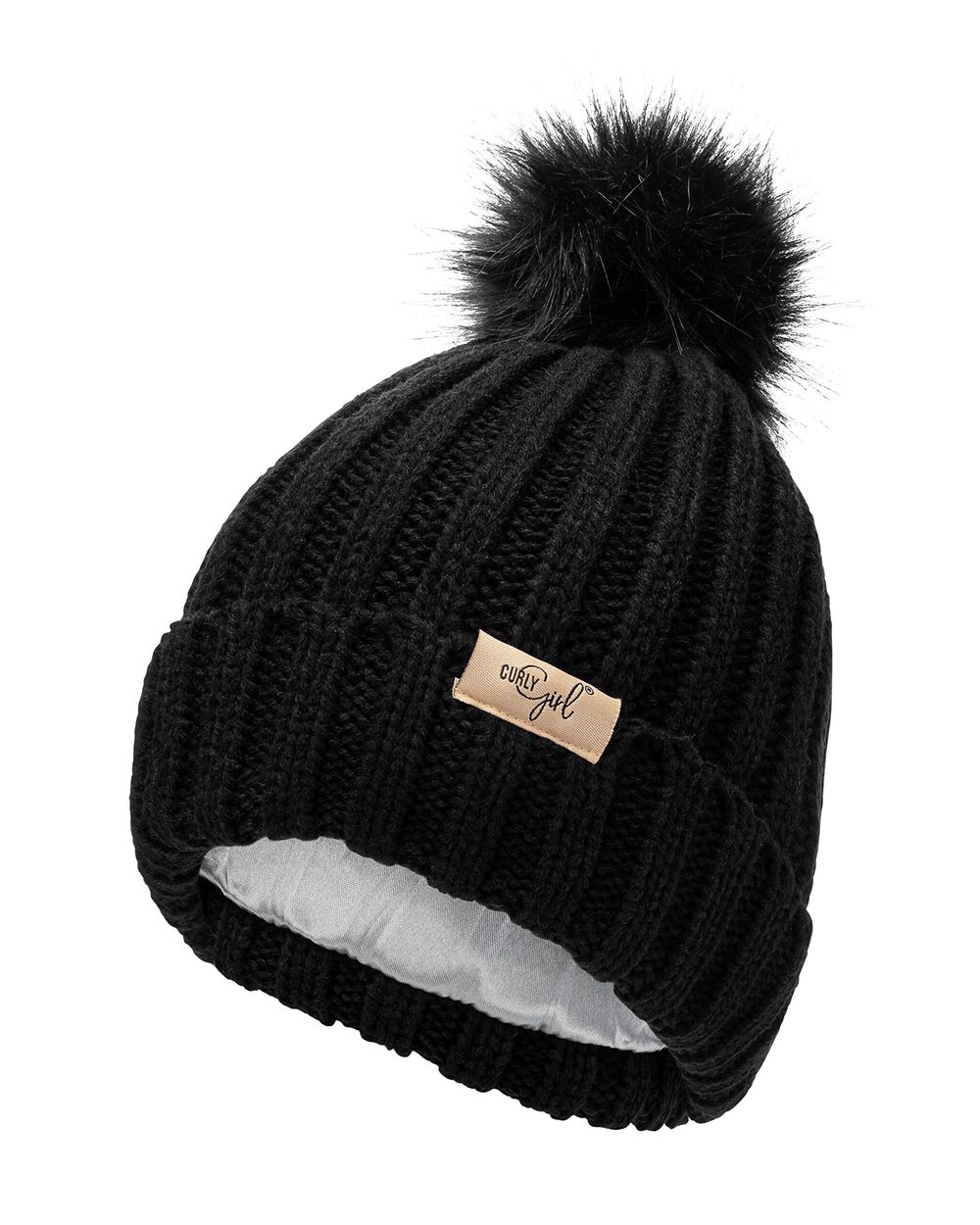 9536 Method Approved Satin Lined Beanie with Pom, Winter Hat for Natural